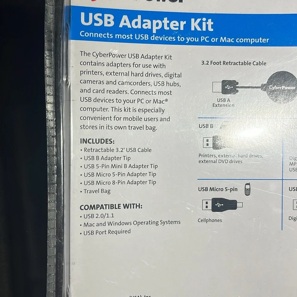 Cyber Power USB Adapter Kit New Sealed
